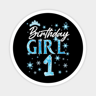 Winter Onederland 1st Birthday Girl Snowflake B-day Gift For Girls Kids Toddlers Magnet